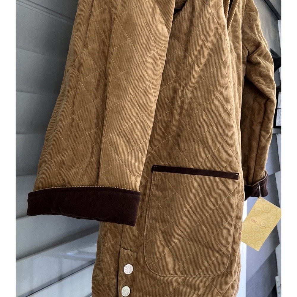 NWT Denim & Co Womens Reversible Corduroy Quilted Barn Jacket Coat Snaps Sz XL - Picture 7 of 16